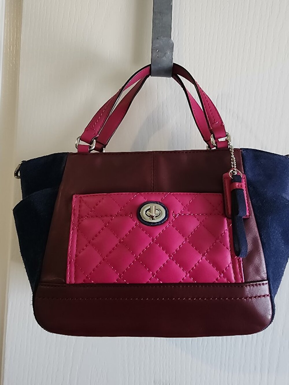 Coach F49865 Colorblock Leather Suede